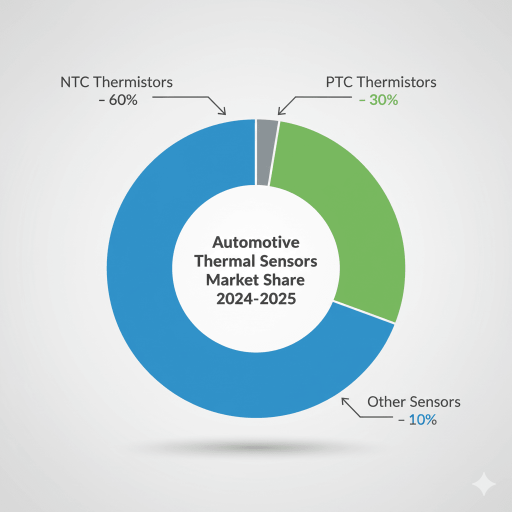 Automotive thermistor market share chart 2024–2025